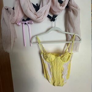 Out From Under Lemon Lace Bustier